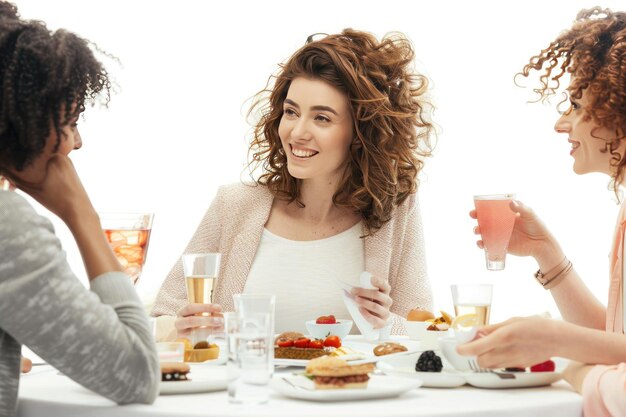 Uśmiechnięte osoby przy stole